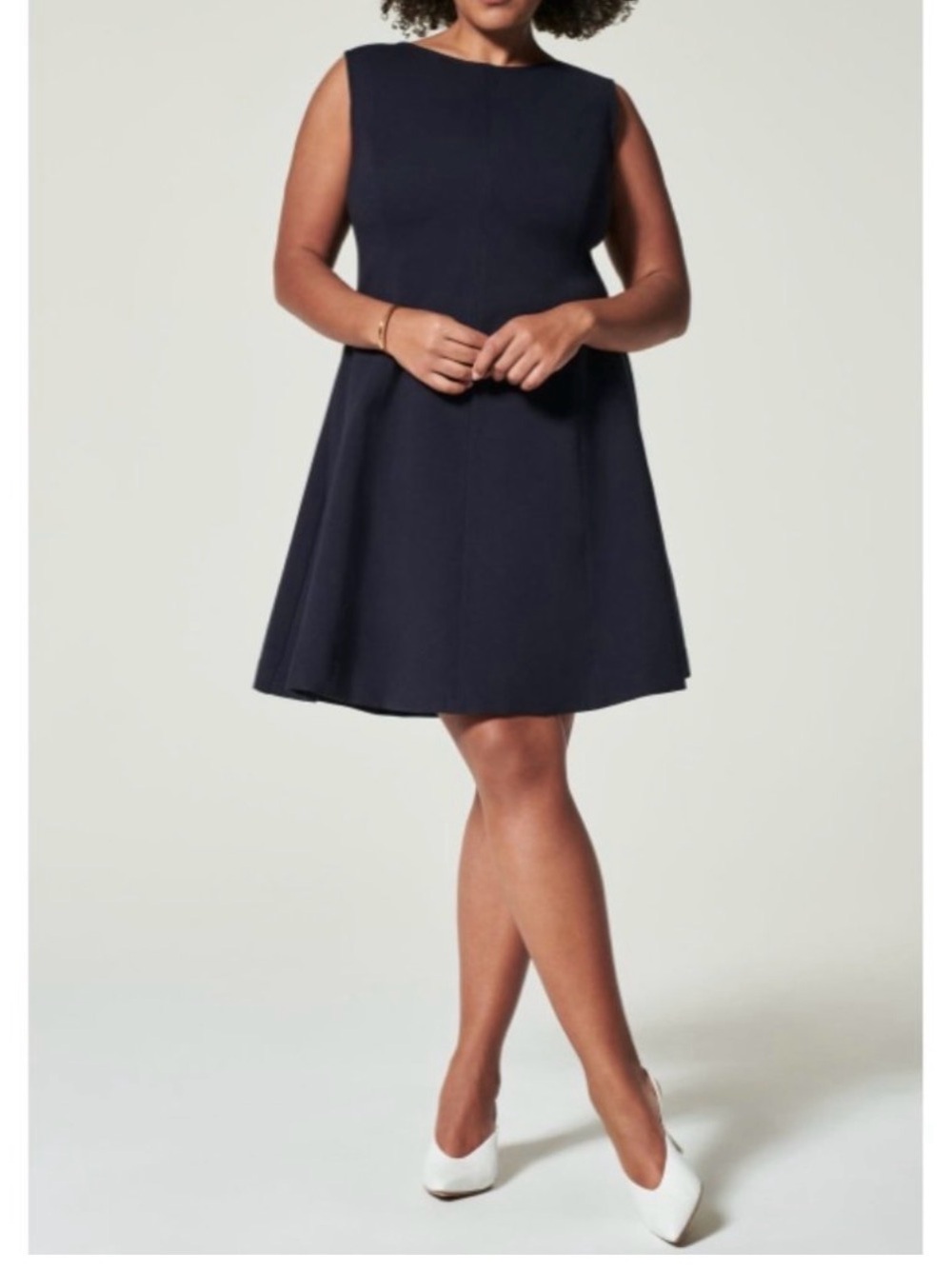 NEW SPANX The Perfect Fit & Flare Sleeveless  Dress Navy  XL - Picture 4 of 9